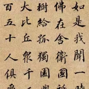 金剛經，靜溪課程字帖範例。